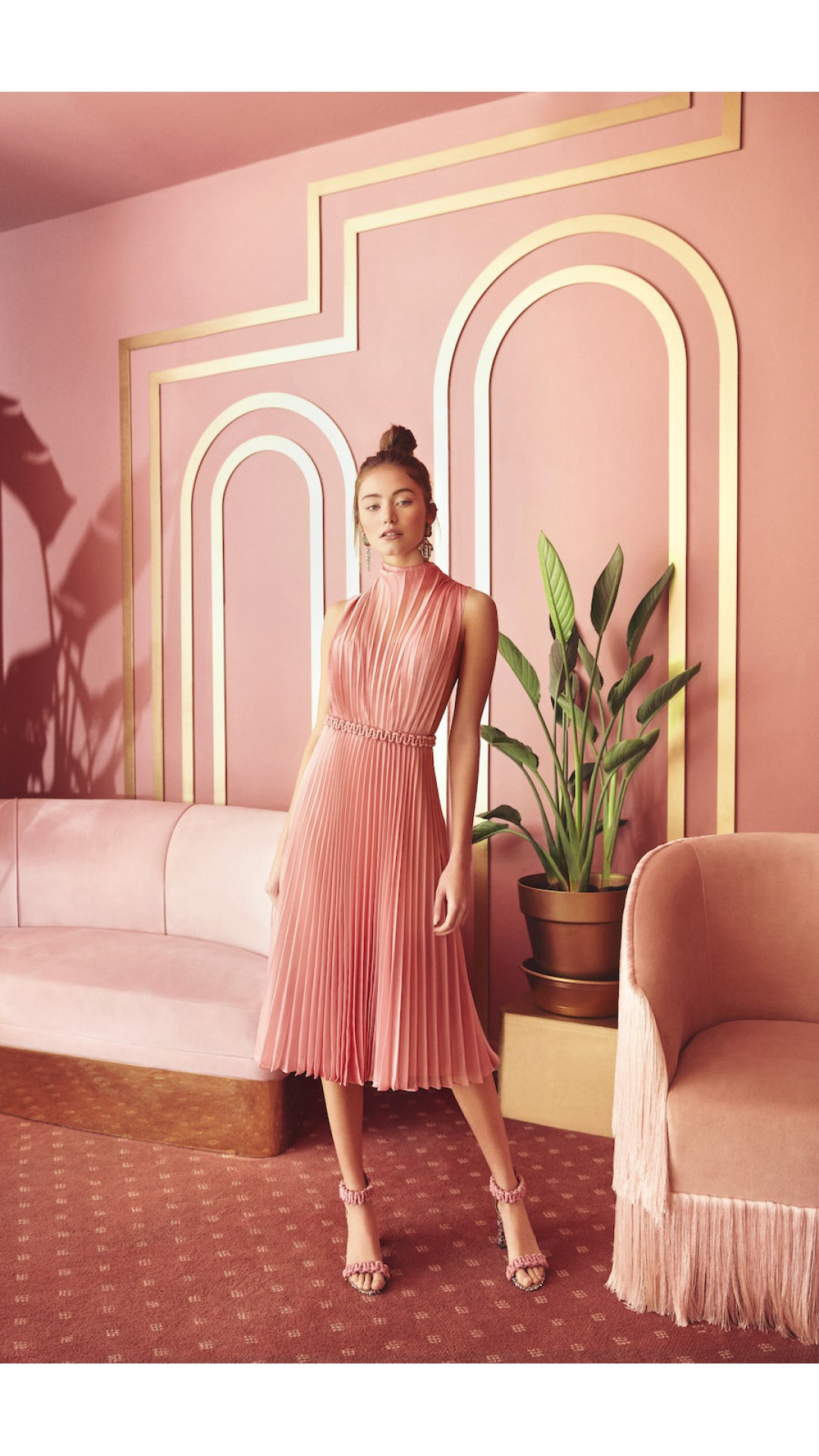 PLEATED PINK DRESS