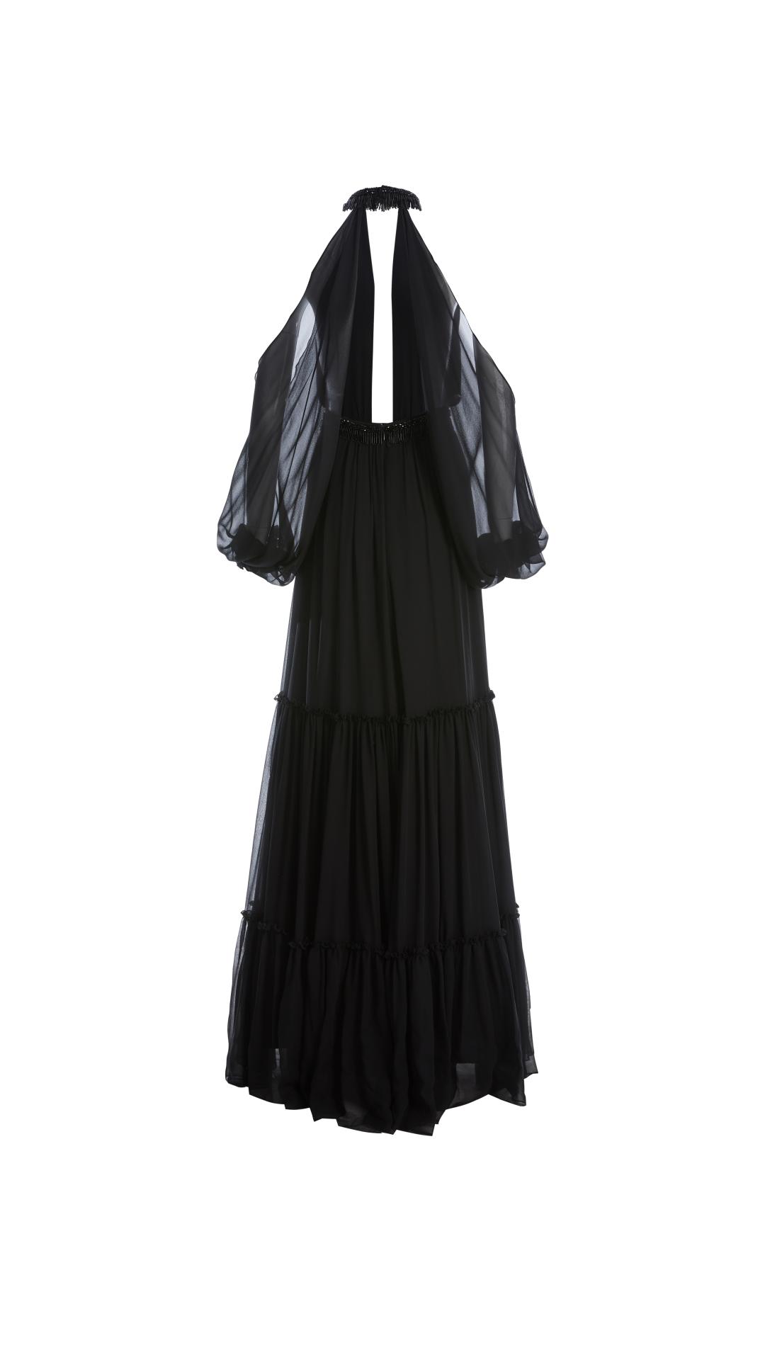 BLACK BEAD EMBROIDERED DRESS